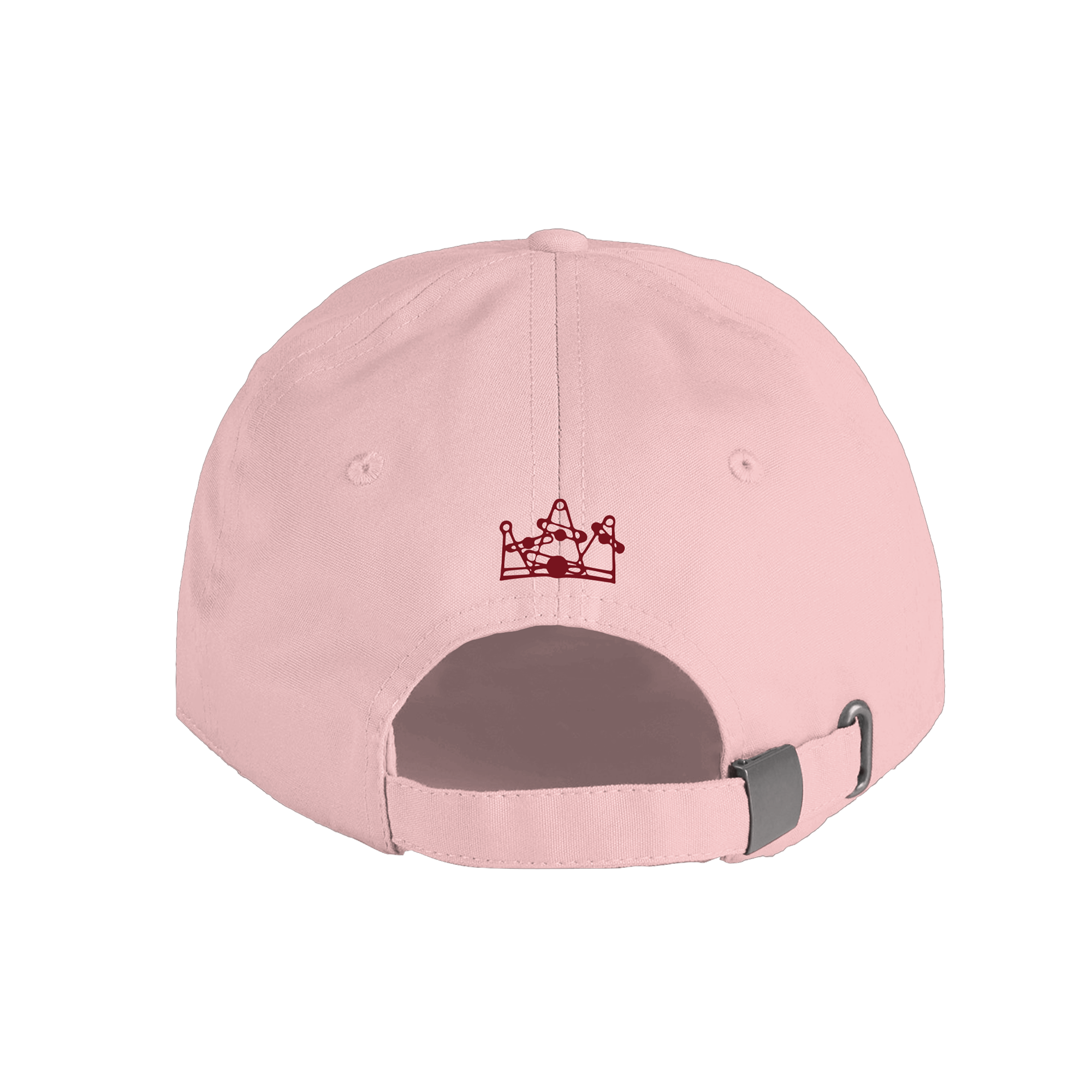 Pink Baby Queen cap with a red logo on the back