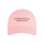 Pink Baby Queen cap with 'PERMANENTLY OBSESSED' text
