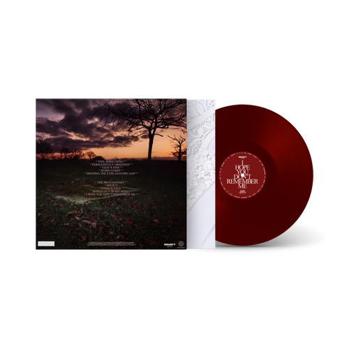 Baby Queen 'I Hope You Don't Remember Me' Store Exclusive Signed Oxblood Red Vinyl back view.
